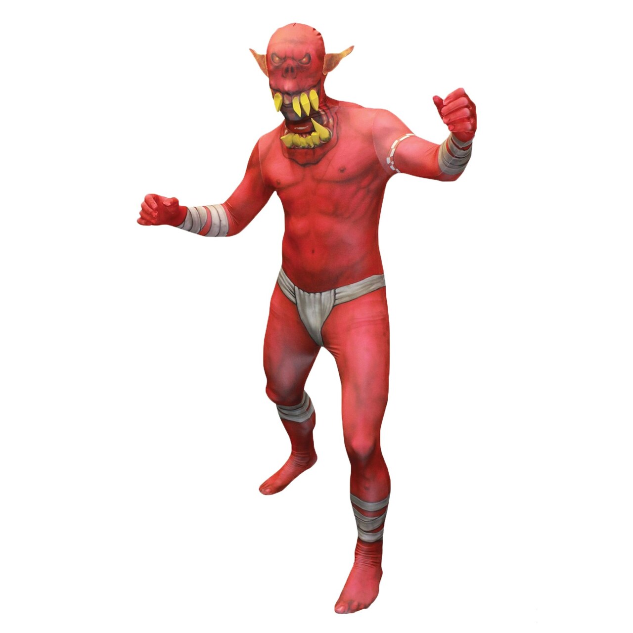 The Costume Center Red and White Gruesome Jaw Dropper Morphsuit Men Adult Halloween Costume - Medium